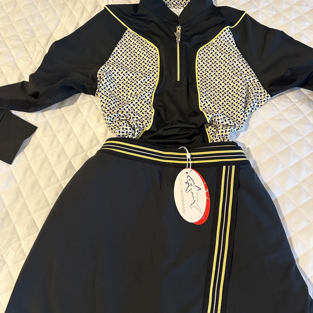 Greg Norman NWT Black and Yellow Golf Outfit